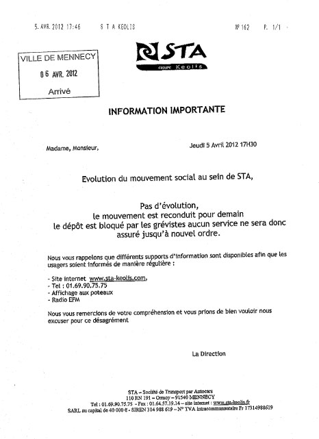 Fax STA 5 avril 2012