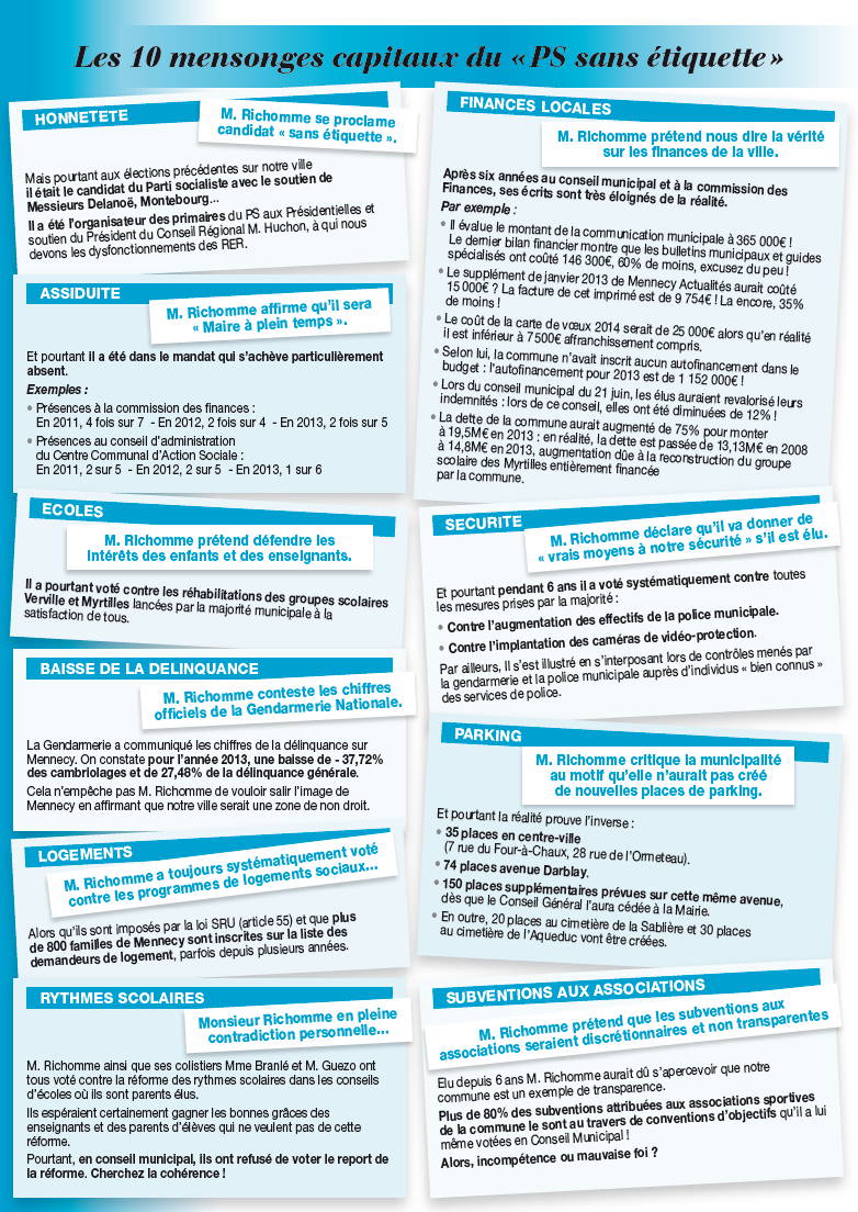 IMAGE Les 10 mensonges de Richomme
