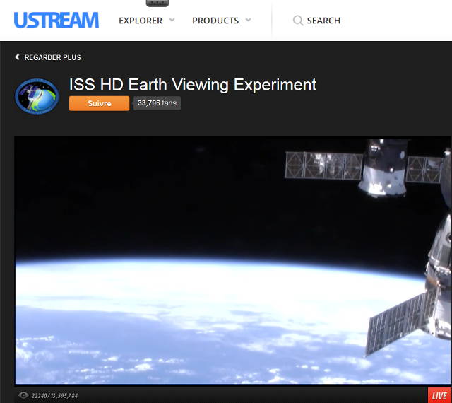Cliquer pour ouvrir la page Image vue terre depuis ISS