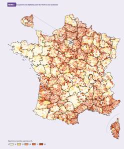 Carte du taux des sans diplômes Carte non diplomes