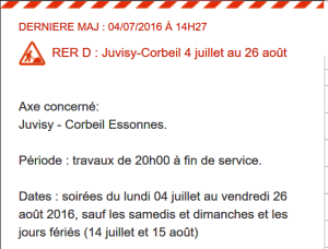 Travaux ete 2016 ligne D